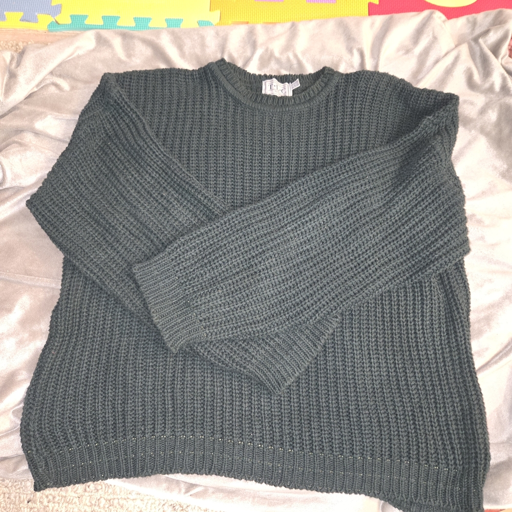 TLC Women's Dark Green Crewneck Sweater